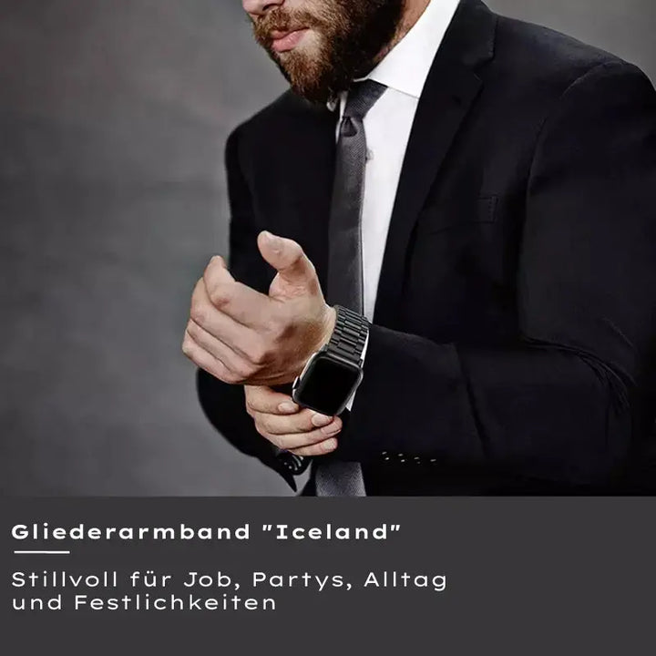 Gliederarmband "Iceland" aus Edelstahl Meinesmartwatchwelt.de